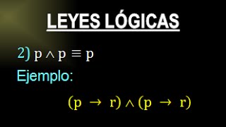 LEYES LÓGICAS  LEYES DEL ÁLGEBRA PROPOSICIONAL  PARTE 1 [upl. by Tessie397]