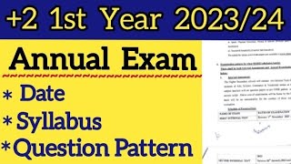 2 1st year annual exam date syllabus question pattern 2023 24  annual exam information 2 1st year [upl. by Grethel334]