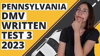 Pennsylvania DMV Written Test 3 2023 60 Questions with Explained Answers [upl. by Duer119]