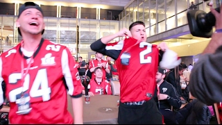 ATLANTA FALCONS FANS REACT DURING SUPER BOWL LI IN DOWNTOWN ATLANTA THE THRILL AND THE AGONY [upl. by Cirdec]