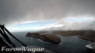 Faroe Island  Vagar Airport Approach and landing [upl. by Anihsat]