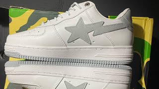 Unboxing BAPE STA LowWhite From DHGate Review  On Foot [upl. by Wendel]