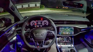 2024 Audi RS7 Performance  POV Night Drive Binaural Audio [upl. by Nuahsyd]