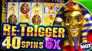 40 Free Spins on Pharaohs Fortune  Retrigger BIG WIN  5c Video Slots [upl. by Acisej]