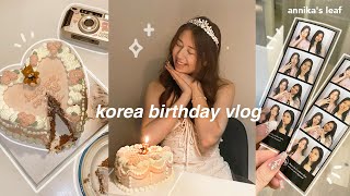 korea birthday vlog 🎂🧸 my first international flight shopping in hongdae custom cake photobooths [upl. by Duester]