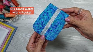 Mini  Small Coin Pouch Wallet  Coin Pouch Wallet with Four Pocket  Sewing Gift Ideas [upl. by Candless]