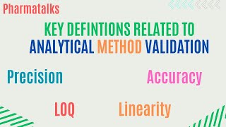 Key terms related to validation of an analytical method [upl. by Fulviah615]