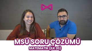 2019 MSÜ MATEMATİK SORU ÇÖZÜMLERİ İLK 20  LİMİTSİZ VİP [upl. by Leese816]