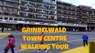 GRINDELWALD SWITZERLAND TOWN CENTER WALKING TOUR 4K [upl. by Ahsiekel]