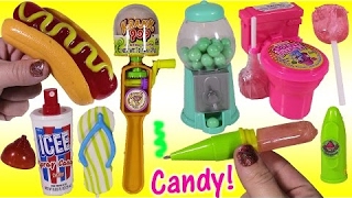 Candy Bonanza Sour Flush Candy Toilet Kidsmania Krank Pop Giant Gummy Hot Dog FUN [upl. by Ching845]