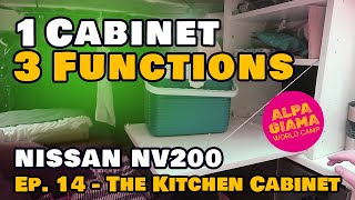 Triple Function Smart Cabinet  Nissan NV200 Mini Camper Conversion [upl. by Ssalguod]