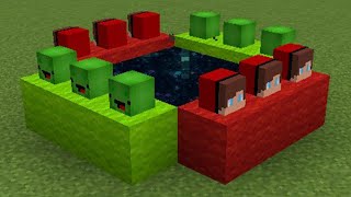 Combined Mikey and JJ portal experiments 😯 Maizen Minecraft [upl. by Amsed]