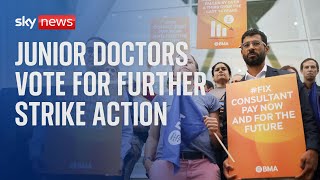 Junior doctors vote in favour of more strikes [upl. by Novehc494]