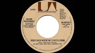 1976 HITS ARCHIVE Right Back Where We Started From  Maxine Nightingale a 1 recordstereo 45 [upl. by Dickman]