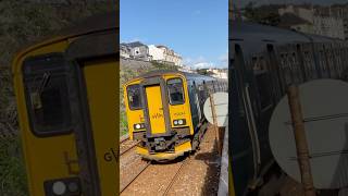 GWR class 150 glides past at coastguard’s Dawlish seawallPaignton to Exmouth 150244248 DMUS [upl. by Jermyn]