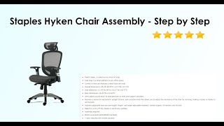 Staples HYKEN Mesh Back Fabric Task Chair Assembly  FlexFit™ [upl. by Enomys188]