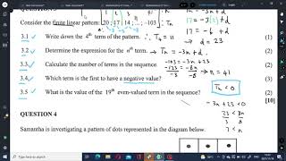 Grade 10 Linear Patterns Linear Sequences [upl. by Aiekal]