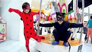 MIRACULOUS LADYBUG e CAT NOIR NO PARQUE DE DIVERSÕES ★ Muita Diversão e Aventuras Ft CANAL DO DUDU [upl. by Aiveneg]