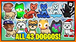 How to get ALL 43 BADGES  DOGGOS in FIND THE DOGGOS  Roblox [upl. by Ailama]