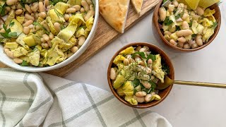 Roasted Artichoke And White Bean Salad Recipe [upl. by Eynahpets]