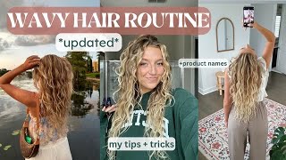 WAVY HAIR ROUTINE updated fav products  dos amp don’ts [upl. by Suhsoj]