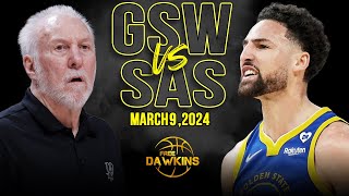 Golden State Warriors vs San Antonio Spurs Full Game Highlights  March 9 2024  FreeDawkins [upl. by Dnomsed]