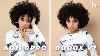 Godox AD100 Pro vs Godox V1 Comparison amp Review  Which One Should You Get [upl. by Erdnua]