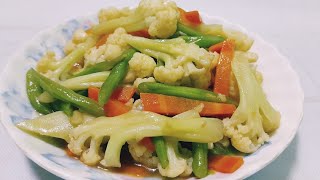 TUMIS BUNGA KOL SAUS TIRAM  Chinese food Cauliflower recipes [upl. by Enilrac]