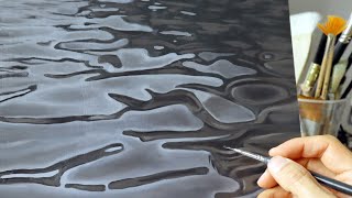 How to paint water  realistic water reflections painting tutorial [upl. by Meras548]