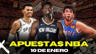 PRONÓSTICO Y APUESTAS NBA 10 DE ENERO  PARLAY GRATIS NBA 🏀🔥 [upl. by Direj]