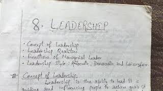 Leadership Concept Definition Characteristics Traits and Function [upl. by Yurt]