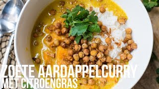 VEGAN RECEPT Zoete aardappelcurry met citroengras  OhMyFoodness [upl. by Akerehs]