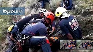 Montagne Le Morne une fillette de 14 ans secourue après une chute [upl. by Ahsinauq]