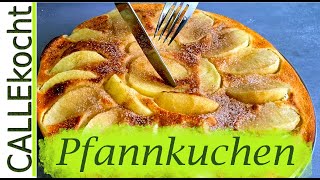 Pfannkuchen  Eierkuchen mit Apfel selber machen Omas Rezept [upl. by Ahsila]