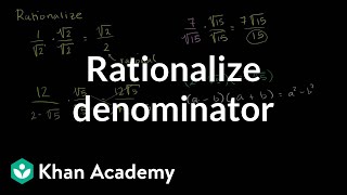 How to rationalize a denominator  Exponent expressions and equations  Algebra I  Khan Academy [upl. by Ysle950]