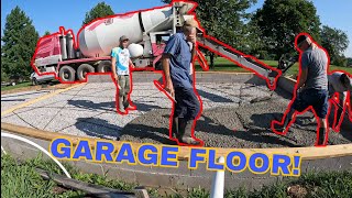 POURING CONCRETE 20x30 GARAGE PAD Part 2 [upl. by Dusty]