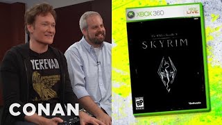 Conan OBrien Reviews quotSkyrimquot  Clueless Gamer  CONAN on TBS [upl. by Nadler]