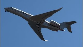 Rare VistaJet Bombardier Global 7500 9HVIG Departing Portland International Airport [upl. by Nanni]