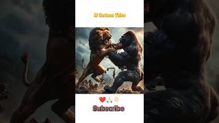 quotSher Gorilla ki ladaiquot translates to quotThe fight between a lion and a gorillaquot shorts shortvideo🦍 [upl. by Eserahs]