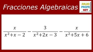 RESTAR FRACCIONES ALGEBRAICAS  Ejercicio 2 [upl. by Rehpotirhc]