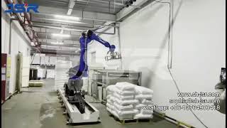 Industrial robots automatically depalletize plastic pellets [upl. by Sinclare]