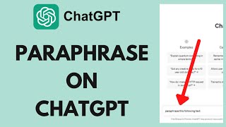 How to Paraphrase On ChatGPT Quick amp Easy [upl. by Leipzig]