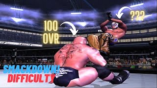 Defeating 100 OVR Brock Lesnar with Rey Mysterio on Smackdown Difficulty  WWE Smackdown HCTP [upl. by Camilia]