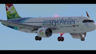 AIR SEYCHELLES A320NEO LANDING AT SEYCHELLES INTERNATIONAL AIRPORT EARLY MORNING ARRIVAL [upl. by Mcclenon]