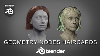 Geometry nodes hair card setup for Blender [upl. by Draillih607]