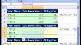 Excel Magic Trick 205 Get C21 Values From Across Sheets [upl. by Ecneret]