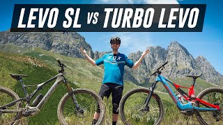 Specialized Levo SL vs Turbo Levo  Which is FASTER [upl. by Nonohcle624]