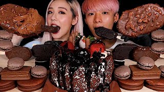 ASMR CHOCOLATE PARTY🍫 OREO ICE CREAM CAKE PIE COOKIE FT MELO Eating Sound  MAR ASMR [upl. by Nella]