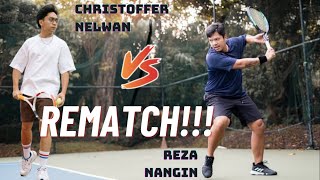 REMATCH untuk BALAS DENDAM Reza Nangin vs Christoffer Nelwan Tennis Friendly Match [upl. by Melantha]