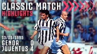 Genoa 04 Juventus  Baggio Ravanelli Jarni amp Vialli all Score in 1995  Classic Match Highlights [upl. by Erlinna]